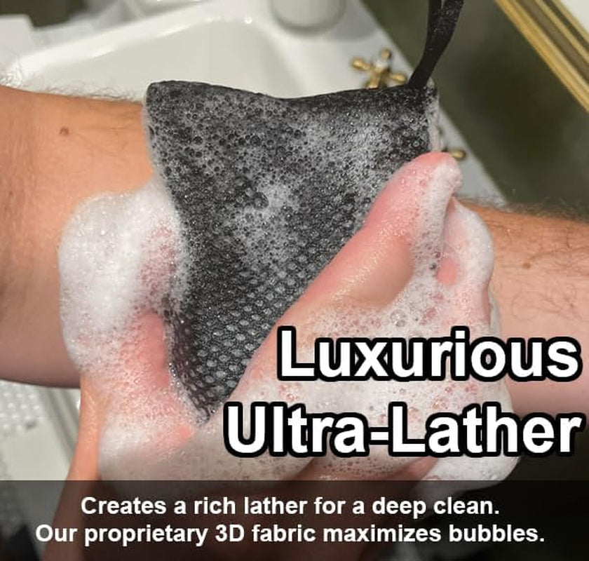 100% Recycled Soap Bag, Soap Saver Pouch for Bar Soap, Loofah Bath Scrubber for Bar Soap + Medium Exfoliator, Mesh Soap Bag, Soap Sock, Soap Pouch, Soap Bag - 1 Pack